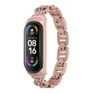 For Xiaomi Mi Band 4 / 3 8-shaped Diamond Alloy Watch Band(Rose Gold) - 1