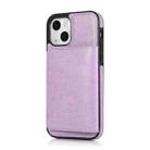 For iPhone 13 mini Shockproof PU + TPU Protective Case with Card Slots & Holder (Purple) - 2