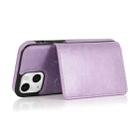For iPhone 13 mini Shockproof PU + TPU Protective Case with Card Slots & Holder (Purple) - 4