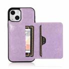 For iPhone 13 mini Shockproof PU + TPU Protective Case with Card Slots & Holder (Purple) - 6