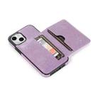 For iPhone 13 mini Shockproof PU + TPU Protective Case with Card Slots & Holder (Purple) - 7