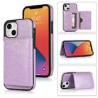 For iPhone 13 Shockproof PU + TPU Protective Case with Card Slots & Holder(Purple) - 1