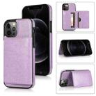 For iPhone 13 Pro Shockproof PU + TPU Protective Case with Card Slots & Holder (Purple) - 1