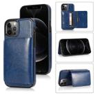 For iPhone 13 Pro Shockproof PU + TPU Protective Case with Card Slots & Holder (Blue) - 1
