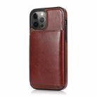 For iPhone 13 Pro Max Shockproof PU + TPU Protective Case with Card Slots & Holder (Brown) - 2