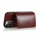 For iPhone 13 Pro Max Shockproof PU + TPU Protective Case with Card Slots & Holder (Brown) - 6