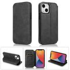 For iPhone 13 mini Strong Magnetic Closure PU + TPU Leather Case with Card Slots & Holder (Black) - 1