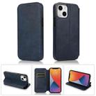 For iPhone 13 Strong Magnetic Closure PU + TPU Leather Case with Card Slots & Holder(Blue) - 1