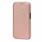 For iPhone 13 Pro Strong Magnetic Closure PU + TPU Leather Case with Card Slots & Holder (Rose Gold) - 1