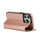 For iPhone 13 Pro Strong Magnetic Closure PU + TPU Leather Case with Card Slots & Holder (Rose Gold) - 4