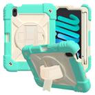 For iPad mini 6 Shockproof PC + Silicone Combination Tablet Case with Holder & Hand Strap & Shoulder Strap(Mint Green) - 1