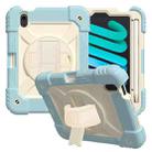 For iPad mini 6 Shockproof PC + Silicone Combination Tablet Case with Holder & Hand Strap & Shoulder Strap(Ice Blue) - 1