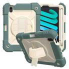 For iPad mini 6 Shockproof PC + Silicone Combination Tablet Case with Holder & Hand Strap & Shoulder Strap(Jade Green) - 1