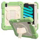 For iPad mini 6 Shockproof PC + Silicone Combination Tablet Case with Holder & Hand Strap & Shoulder Strap(Matcha Green) - 1