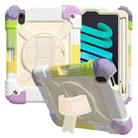 For iPad mini 6 Shockproof PC + Silicone Combination Tablet Case with Holder & Hand Strap & Shoulder Strap(Colorful Beige) - 1