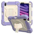 For iPad mini 6 Shockproof PC + Silicone Combination Tablet Case with Holder & Hand Strap & Shoulder Strap(Purple) - 1