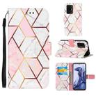 For Xiaomi Mi 11T Marble Stitching Horizontal Flip PU Leather Case with Holder & Card Slots & Wallet & Lanyard(Pink White) - 1