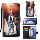 For Xiaomi Mi 11T Colored Drawing Pattern Plain Weave Horizontal Flip Leather Case with Holder & Card Slot & Wallet & Lanyard(Cats And Tigers) - 1