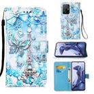 For Xiaomi Redmi 10 Colored Drawing Pattern Plain Weave Horizontal Flip Leather Case with Holder & Card Slot & Wallet & Lanyard(Tower Butterfly) - 1