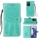 For Xiaomi Mi 11T Dream Catcher Printing Horizontal Flip Leather Case with Holder & Card Slots & Wallet & Lanyard(Green) - 1