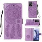 For Xiaomi Mi 11T Dream Catcher Printing Horizontal Flip Leather Case with Holder & Card Slots & Wallet & Lanyard(Purple) - 1