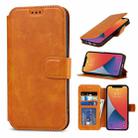 For iPhone 13 mini Shockproof PU + TPU Leather Case with Card Slots & Holder & Photo Frame & Wallet (Khaki) - 1