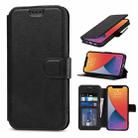 For iPhone 13 mini Shockproof PU + TPU Leather Case with Card Slots & Holder & Photo Frame & Wallet (Black) - 1
