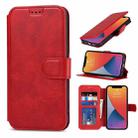 For iPhone 13 mini Shockproof PU + TPU Leather Case with Card Slots & Holder & Photo Frame & Wallet (Red) - 1