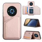 For Honor Magic3 Skin Feel PU + TPU + PC Back Cover Shockproof Case with Card Slots & Holder & Photo Frame(Rose Gold) - 1