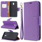 For Xiaomi Redmi  8A Litchi Texture Pure Color Horizontal Flip PU Leather Case with Holder & Card Slots & Wallet & Lanyard(Purple) - 1