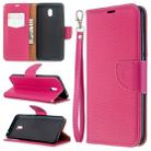 For Xiaomi Redmi  8A Litchi Texture Pure Color Horizontal Flip PU Leather Case with Holder & Card Slots & Wallet & Lanyard(Rose Red) - 1