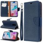 For Xiaomi Redmi  8 Litchi Texture Pure Color Horizontal Flip PU Leather Case with Holder & Card Slots & Wallet & Lanyard(Dark Blue) - 1