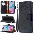 For Xiaomi Redmi  8 Litchi Texture Pure Color Horizontal Flip PU Leather Case with Holder & Card Slots & Wallet & Lanyard(Black) - 1