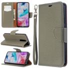 For Xiaomi Redmi  8 Litchi Texture Pure Color Horizontal Flip PU Leather Case with Holder & Card Slots & Wallet & Lanyard(Gray) - 1