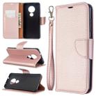 For Nokia 6.2/ 7.2 Litchi Texture Pure Color Horizontal Flip PU Leather Case with Holder & Card Slots & Wallet & Lanyard(Rose Gold) - 1