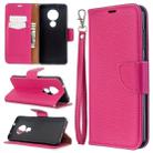 For Nokia 6.2/ 7.2 Litchi Texture Pure Color Horizontal Flip PU Leather Case with Holder & Card Slots & Wallet & Lanyard(Rose Red) - 1