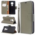 For Nokia 6.2/ 7.2 Litchi Texture Pure Color Horizontal Flip PU Leather Case with Holder & Card Slots & Wallet & Lanyard(Gray) - 1