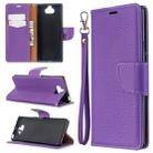 For Sony Xperia 20 Litchi Texture Pure Color Horizontal Flip PU Leather Case with Holder & Card Slots & Wallet & Lanyard(Purple) - 1