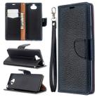 For Sony Xperia 20 Litchi Texture Pure Color Horizontal Flip PU Leather Case with Holder & Card Slots & Wallet & Lanyard(Black) - 1