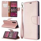 For Sony Xperia 5 / XZ5 Litchi Texture Pure Color Horizontal Flip PU Leather Case with Holder & Card Slots & Wallet & Lanyard(Rose Gold) - 1