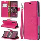 For Sony Xperia 5 / XZ5 Litchi Texture Pure Color Horizontal Flip PU Leather Case with Holder & Card Slots & Wallet & Lanyard(Rose Red) - 1