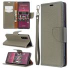 For Sony Xperia 5 / XZ5 Litchi Texture Pure Color Horizontal Flip PU Leather Case with Holder & Card Slots & Wallet & Lanyard(Gray) - 1