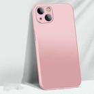 AG Matte Glass Liquid Silicone Skin Feel Magsafe Phone Case For iPhone 13 mini(Girly Pink) - 1