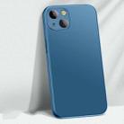 AG Matte Glass Liquid Silicone Skin Feel Magsafe Phone Case For iPhone 13 mini(Navy Blue) - 1
