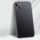 AG Matte Glass Liquid Silicone Skin Feel Magsafe Phone Case For iPhone 13 mini(Classic Black) - 1