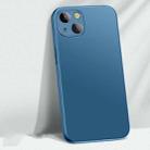 AG Matte Glass Liquid Silicone Skin Feel Magsafe Phone Case For iPhone 13(Navy Blue) - 1