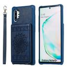 For Galaxy Note10+ Sunflower Embossing Pattern PU + TPU Case with Holder & Card Slots & Photo Frame & Lanyard(Blue) - 1