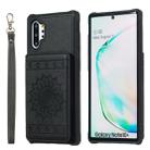 For Galaxy Note10+ Sunflower Embossing Pattern PU + TPU Case with Holder & Card Slots & Photo Frame & Lanyard(Black) - 1