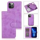 For iPhone 13 Pro Max Retro 2 in 1 Detachable Magnetic Horizontal Flip TPU + PU Leather Case with Holder & Card Slots & Photo Frame & Wallet (Purple) - 1