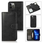 For iPhone 13 Pro Max Retro 2 in 1 Detachable Magnetic Horizontal Flip TPU + PU Leather Case with Holder & Card Slots & Photo Frame & Wallet (Black) - 1